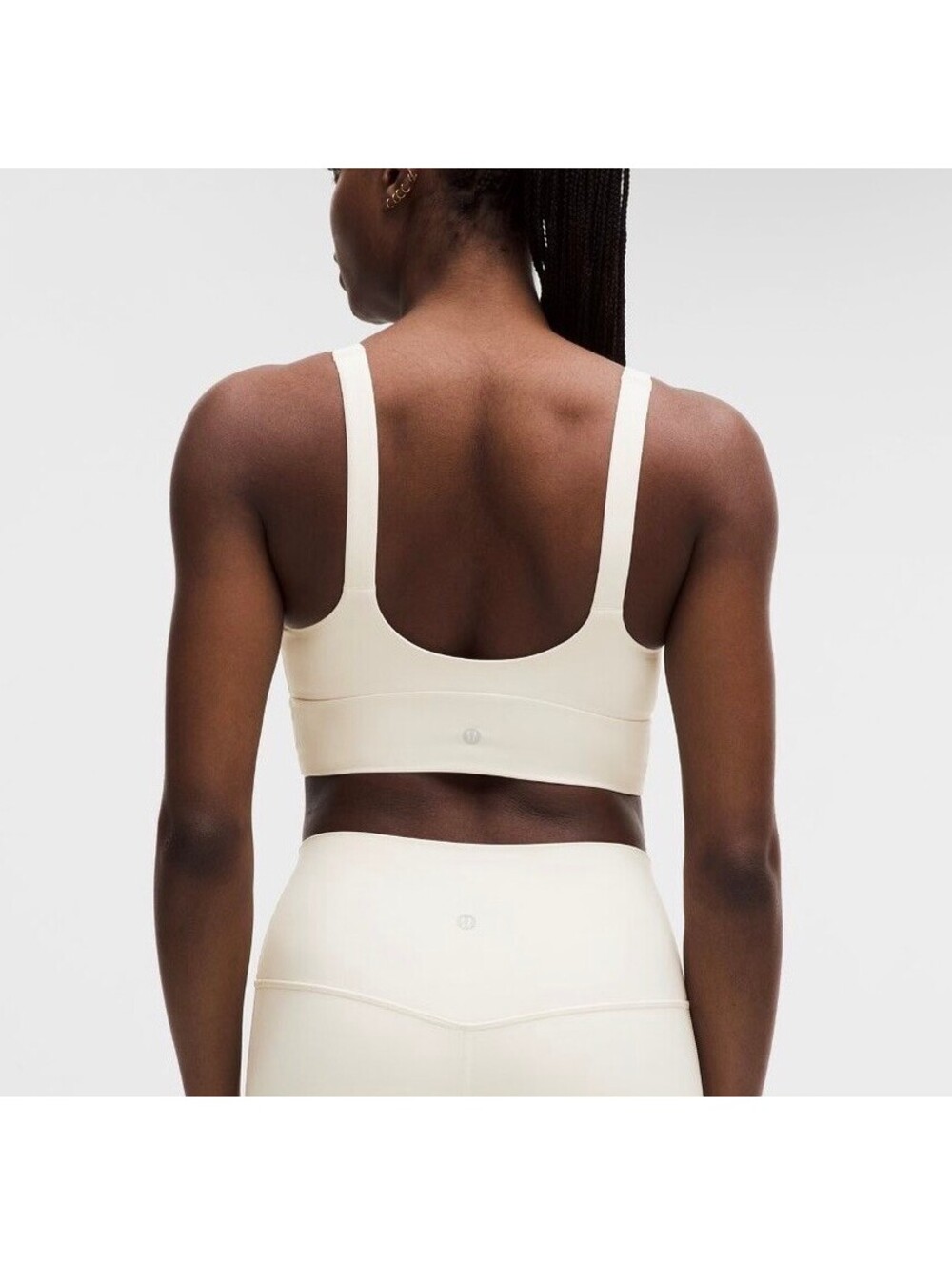 Lululemon Focuser V-Neck Bra C/D Light Ivory Size L - Picture 2 of 5